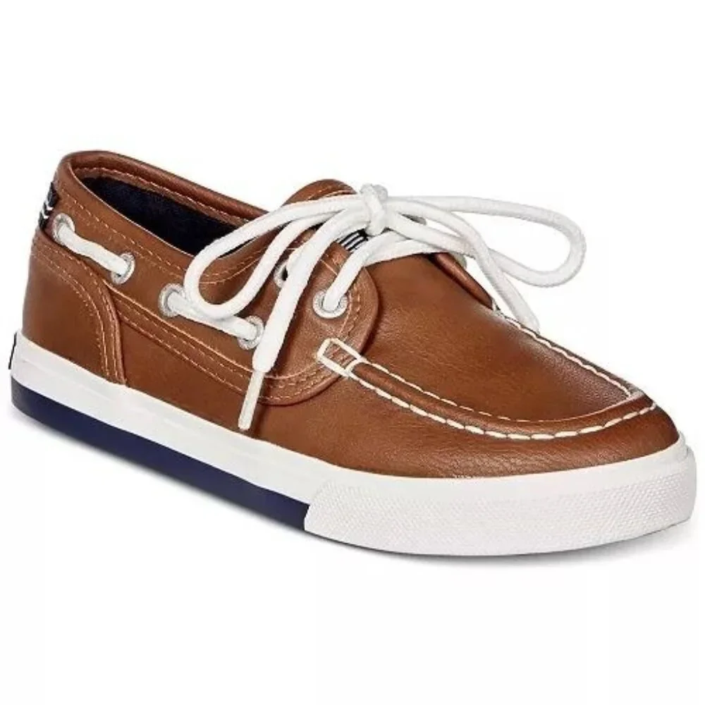 Nautica Boy's Oxford Spinnaker Faux Leather Loafers Slip-On Flat Lace Up Shoes